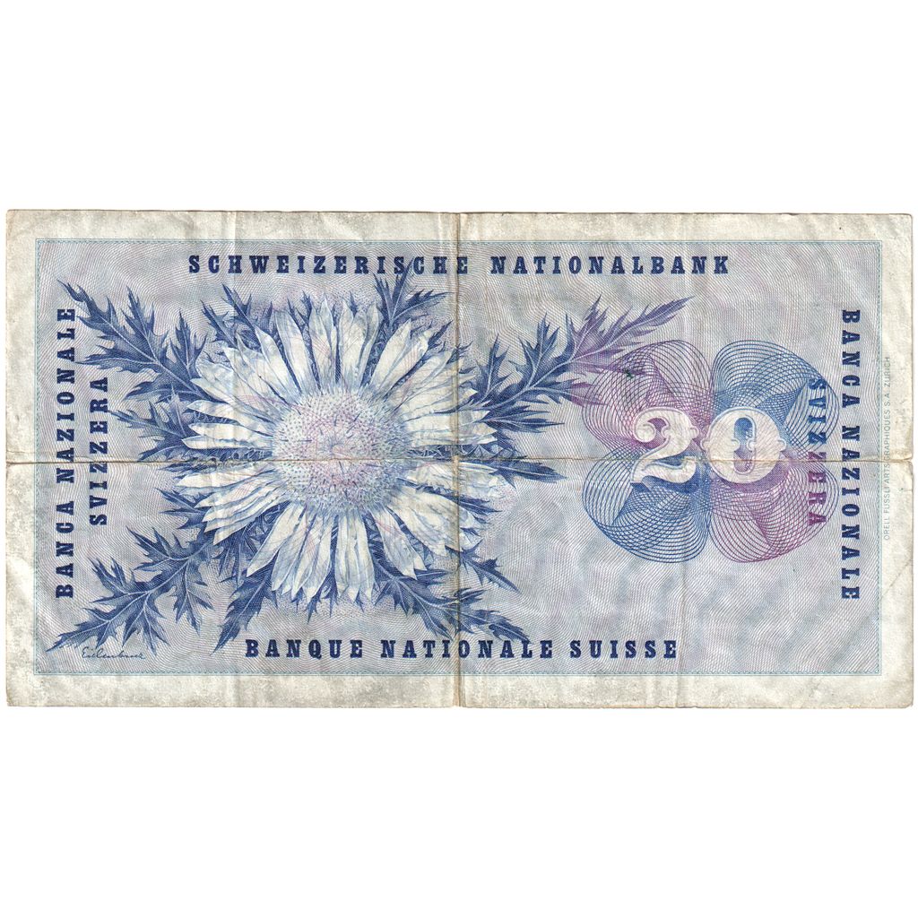 Elveţia, 
  
  20 Franken, 
  
  1965