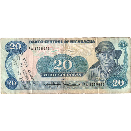 Nicaragua, 
  
  20 Cordoba, 
  
  1985