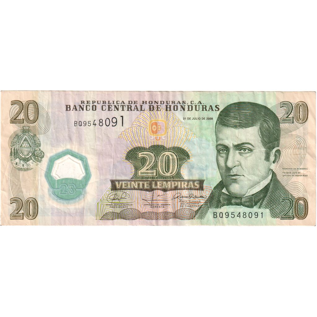 Honduras, 
  
  20 Lempira, 
  
  2008