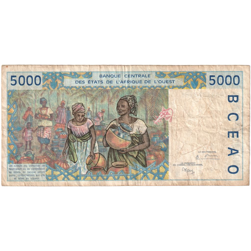 Statele Africii de Vest, 
  
  5000 de franci, 
  
  Nedatat (1998)