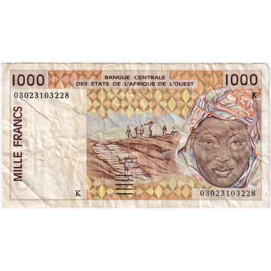 Statele Africii de Vest, 
  
  1000 de franci, 
  
  2003