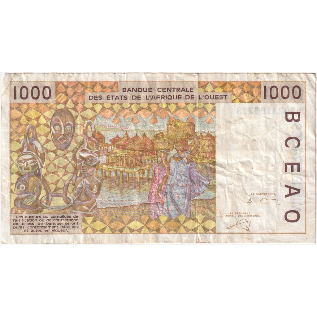 Statele Africii de Vest, 
  
  1000 de franci, 
  
  2003