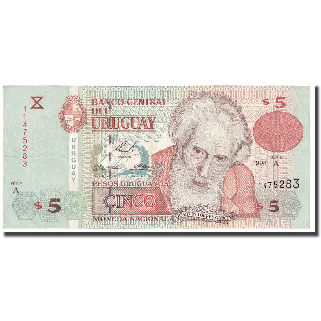 bancnota, 
  
  Uruguay, 
  
  5 pesos Uruguayos