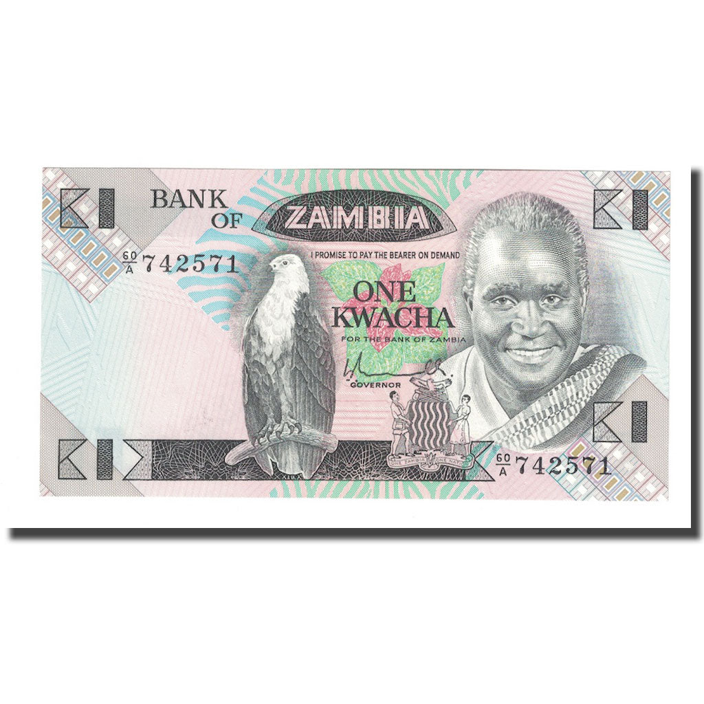 bancnota, 
  
  Zambia, 
  
  1 Kwacha