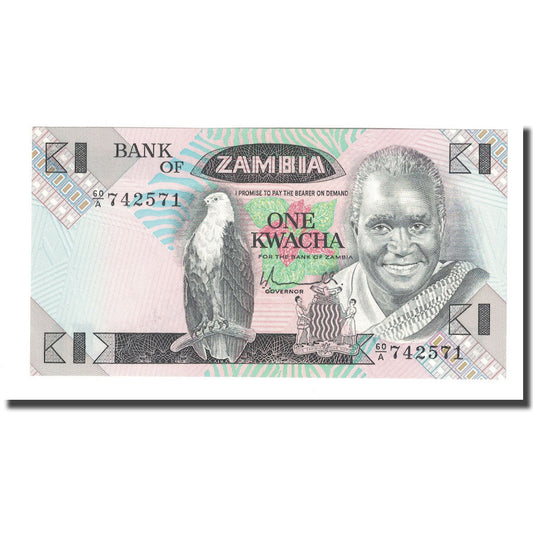 bancnota, 
  
  Zambia, 
  
  1 Kwacha