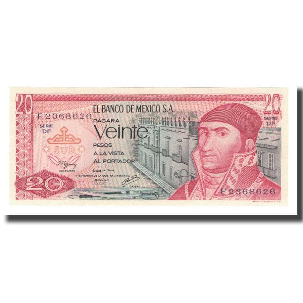 bancnota, 
  
  Mexic, 
  
  20 de pesos