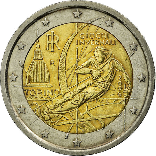 Italia, 
  
  2 euro, 
  
  Jocurile Olimpice de iarnă de la Torino