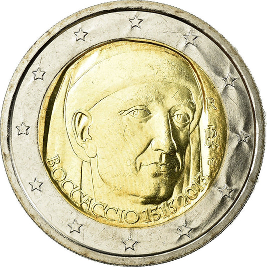 Italia, 
  
  2 euro, 
  
  Giovani Boccaccio