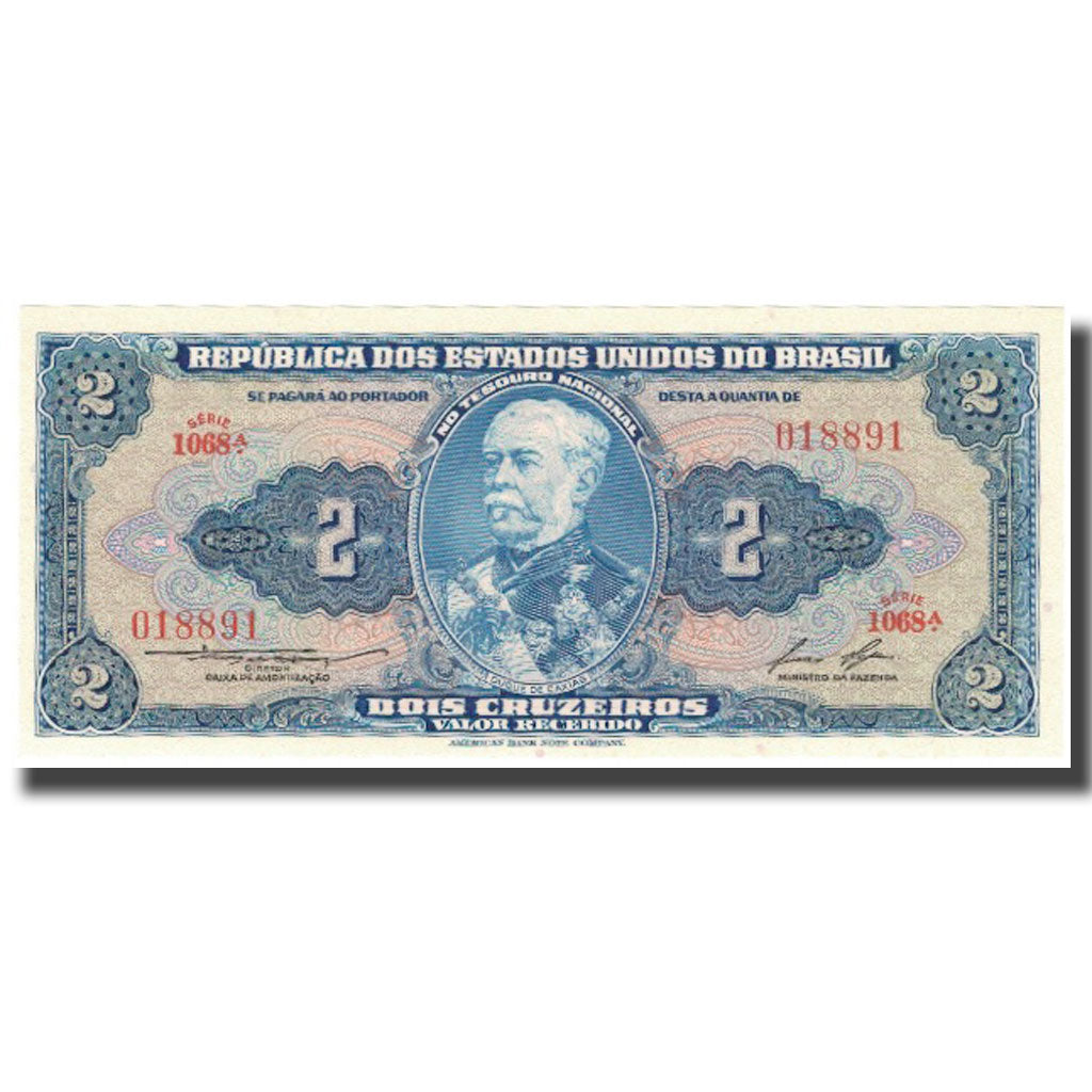 bancnota, 
  
  Brazilia, 
  
  2 Cruzeiros