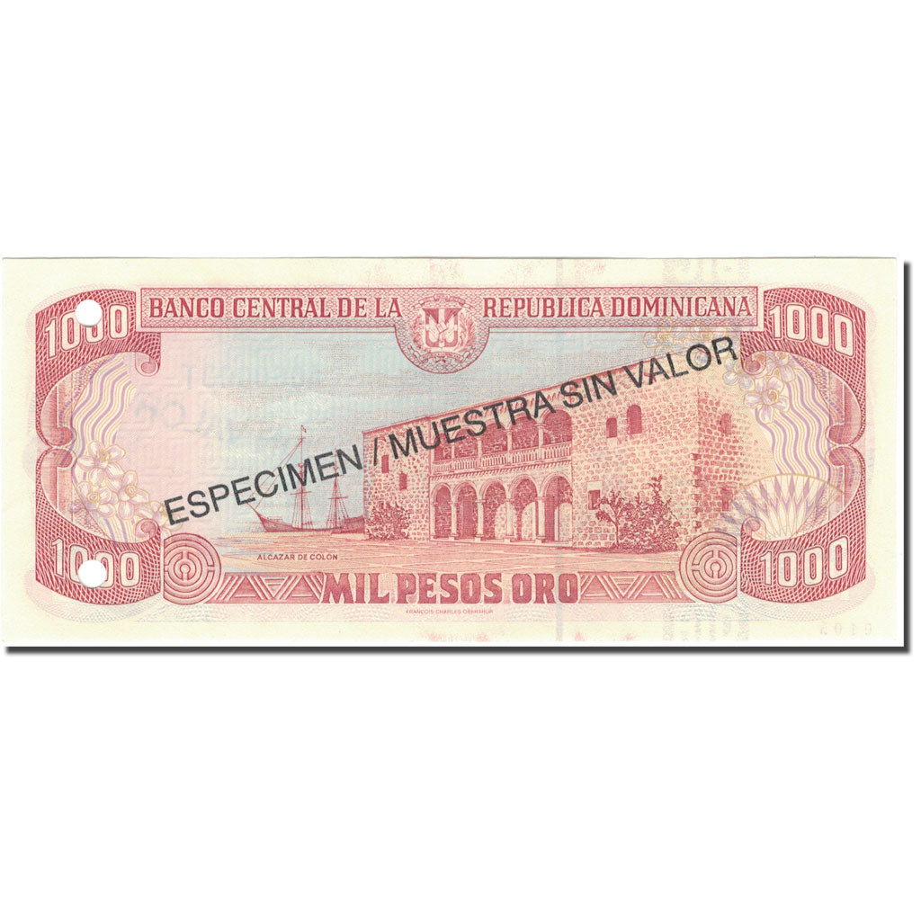 bancnota, 
  
  Republica Dominicană, 
  
  1000 Pesos Oro