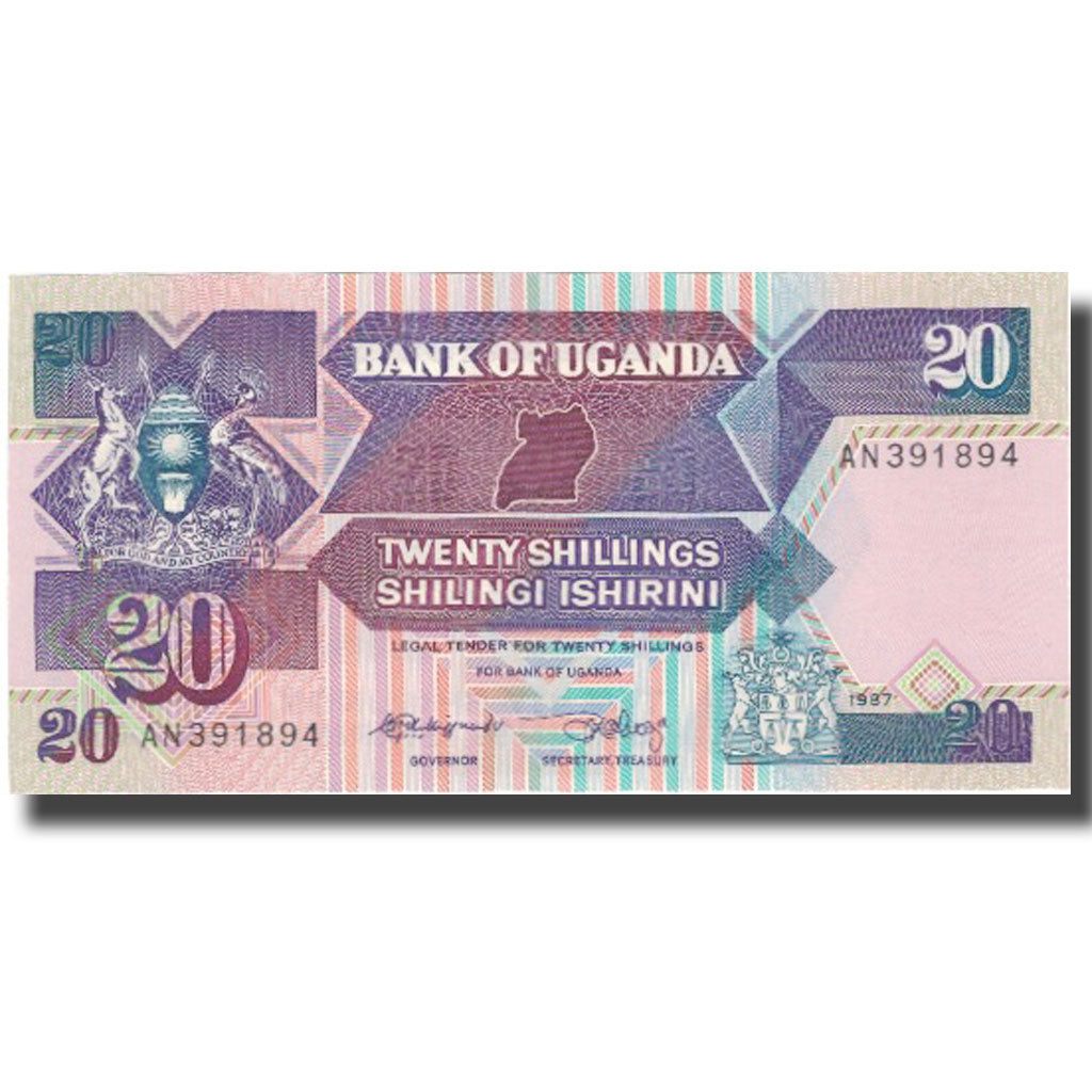 bancnota, 
  
  Uganda, 
  
  20 șilingi