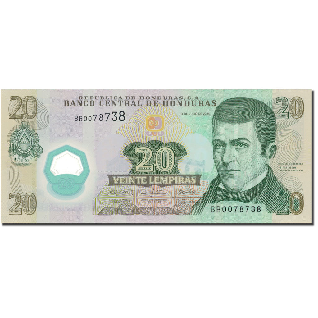 bancnota, 
  
  Honduras, 
  
  20 Lempiras