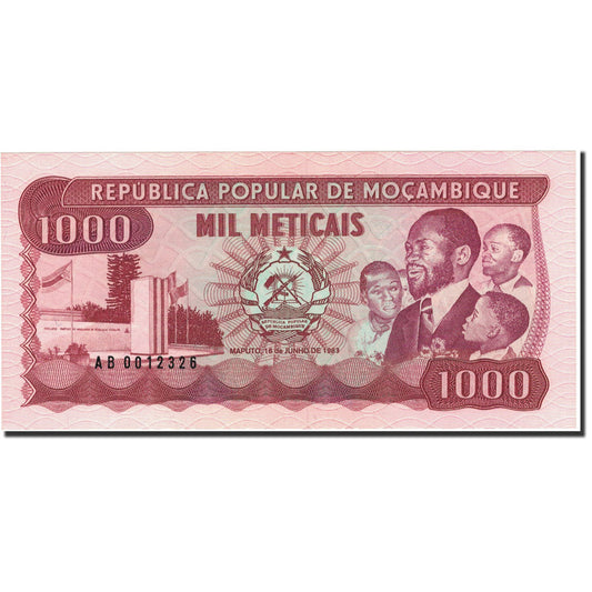 bancnota, 
  
  Mozambic, 
  
  1000 Meticais