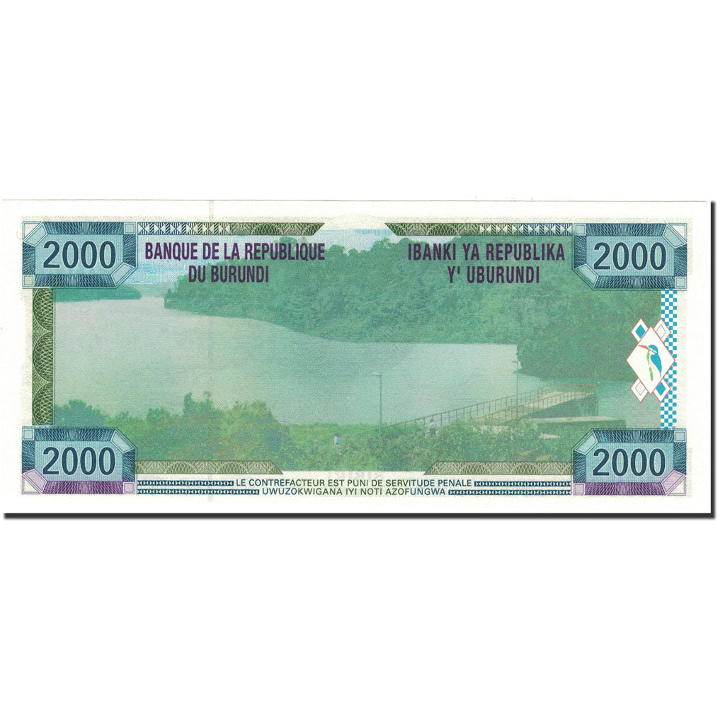 bancnota, 
  
  Burundi, 
  
  2000 de franci