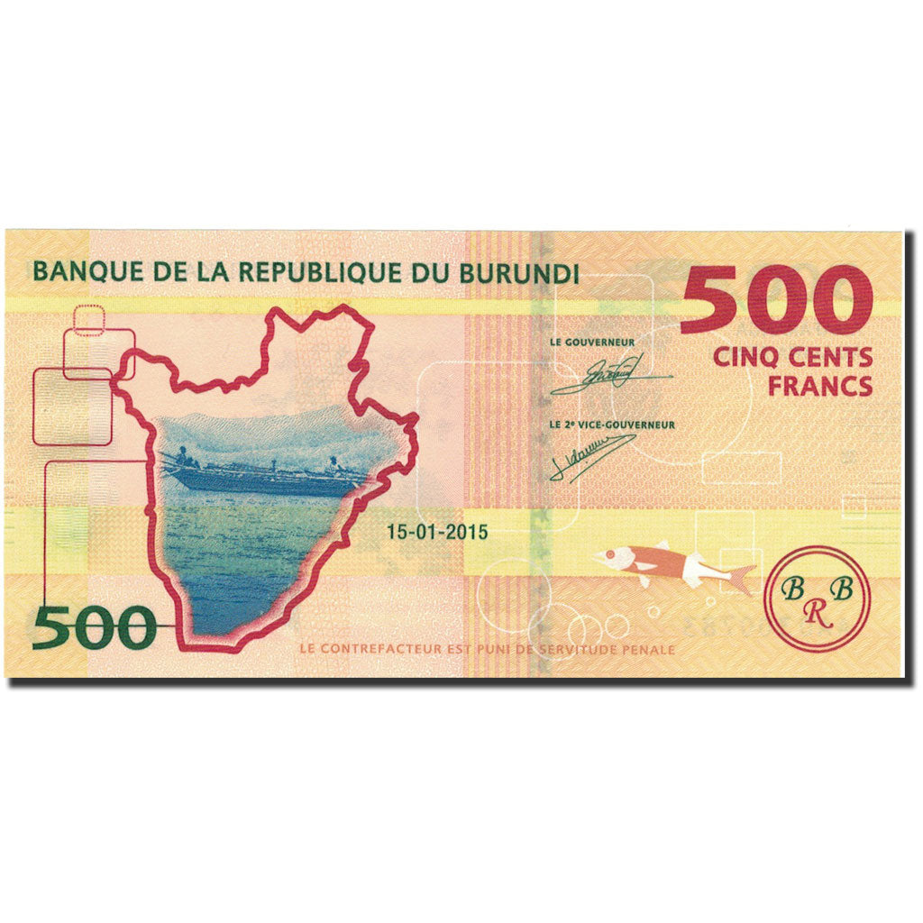 bancnota, 
  
  Burundi, 
  
  500 de franci