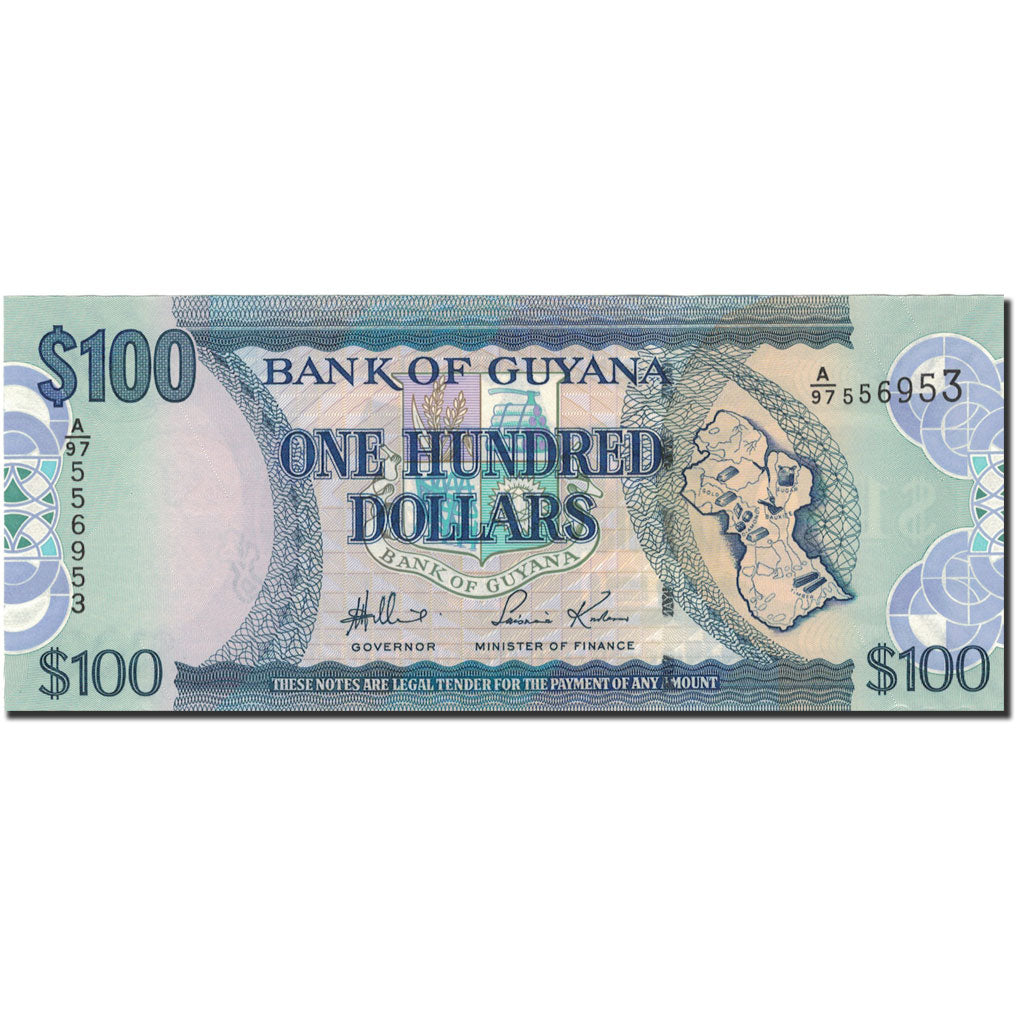 bancnota, 
  
  Guyana, 
  
  100 de dolari