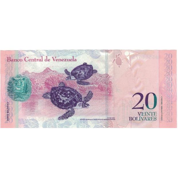 bancnota, 
  
  Venezuela, 
  
  20 bolivar