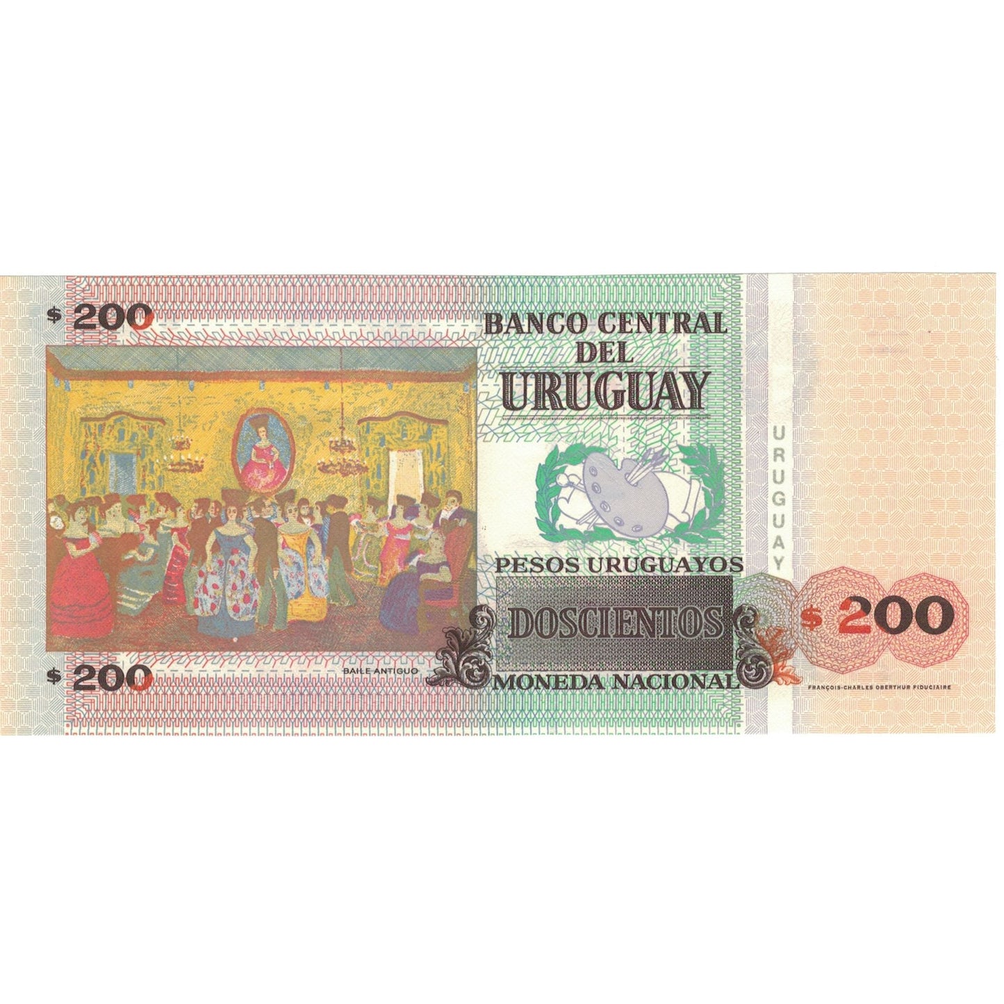 bancnota, 
  
  Uruguay, 
  
  200 de pesos uruguayos