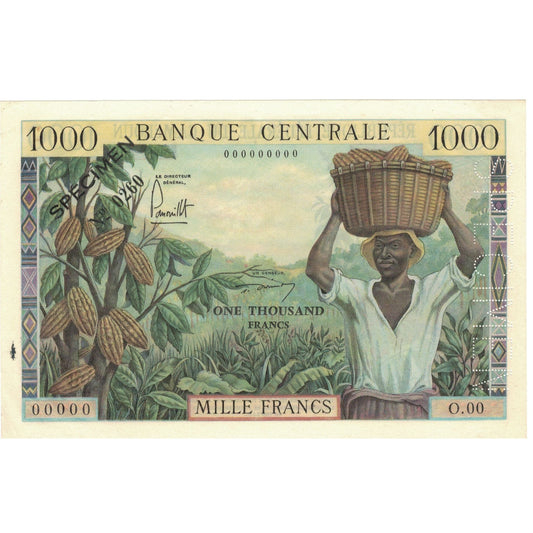 bancnota, 
  
  Camerun, 
  
  1000 de franci