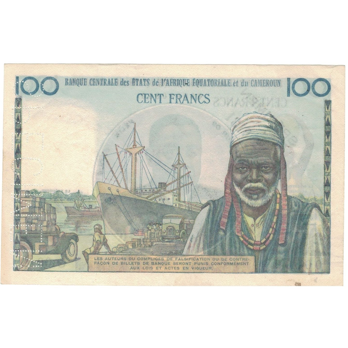 bancnota, 
  
  Statele Africii Centrale, 
  
  100 de franci