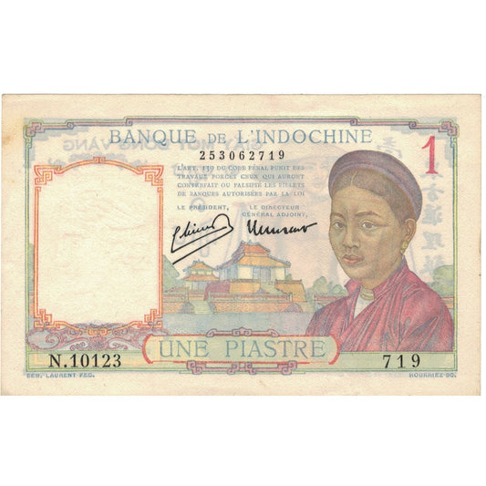 bancnota, 
  
  INDO-CHINA FRANCEZĂ, 
  
  1 Piastre