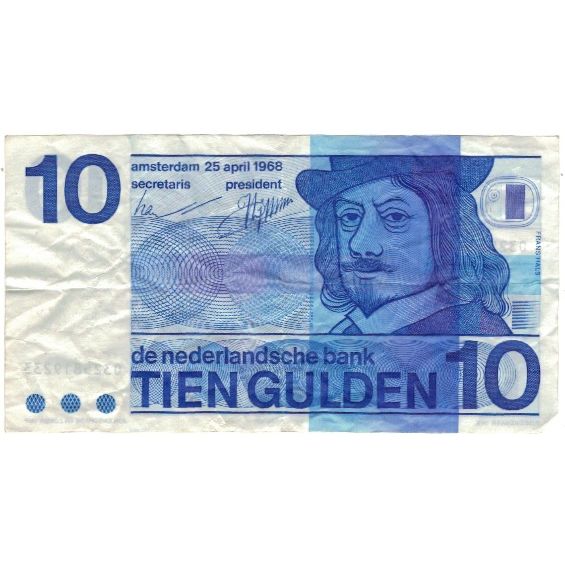 bancnota, 
  
  Olanda, 
  
  10 Gulden