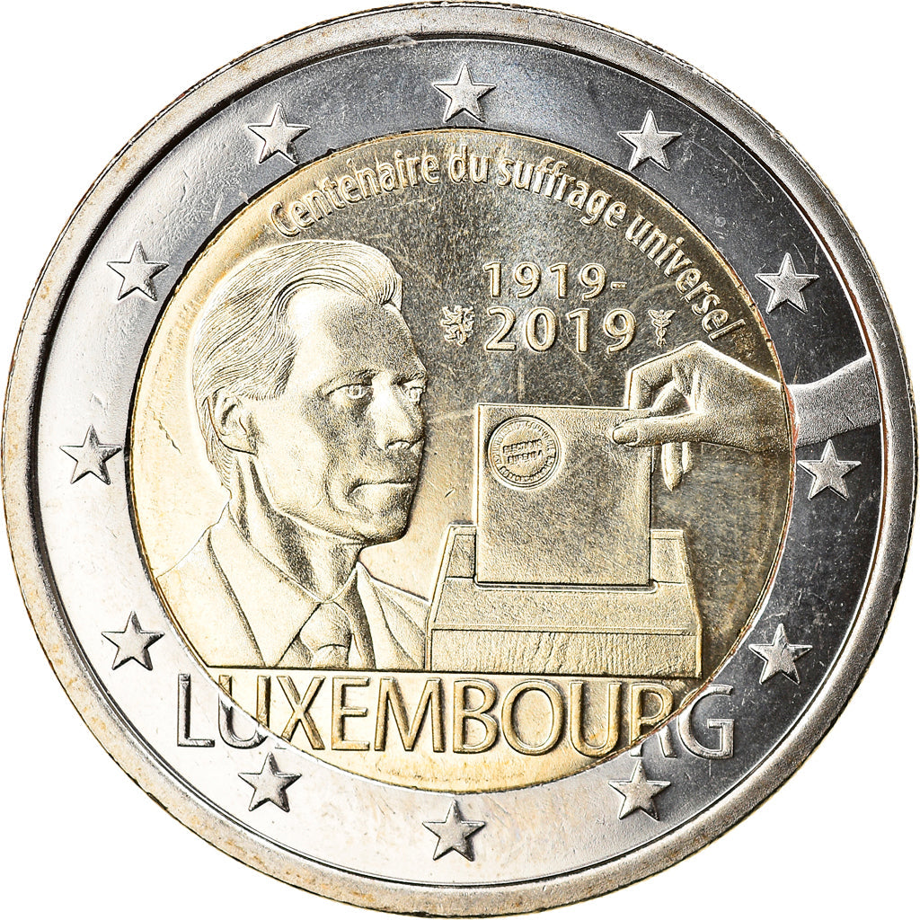 Luxemburg, 
  
  2 euro, 
  
  100 ans du suffrage Universel