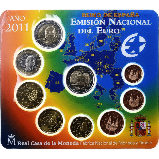 Spania, 
  
  Set 1 ct. - 2 euro, 
  
  2011