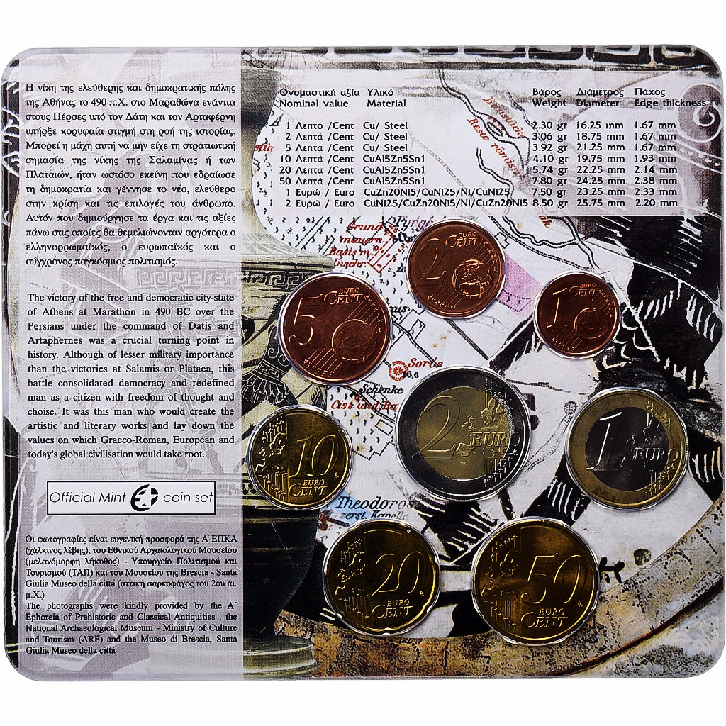 Grecia, 
  
  Set 1 ct. - 2 euro, 
  
  2010