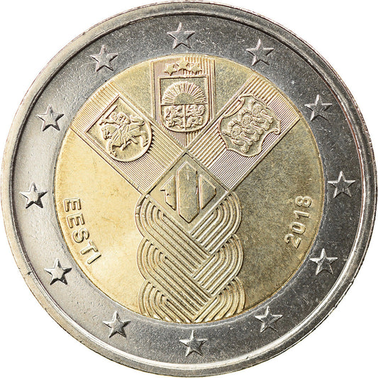 Estonia, 
  
  2 euro, 
  
  Centenaire de la fondarea statelor balte independente